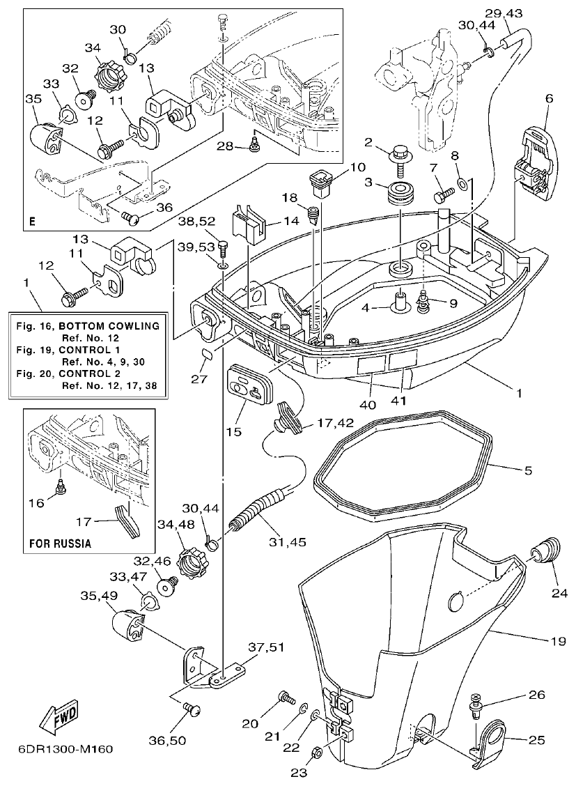 Yamaha 9JMH, 9JE BOTTOM COWLING parts diagram